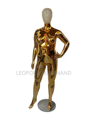 Plus Size Gold Female Mannequins With Diamonds Stone Face