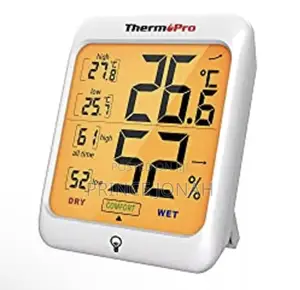 Thermopro Tp53 Hygrometer Digital Indoor Lab Greenhouse Thermometer | Dual Sensor | Temperature & Humidity | LCD | ±1°C | Lab Home & Greenhouse