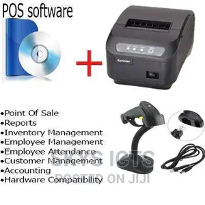 Pos Software + 80mm Printer + Barcode Scanner