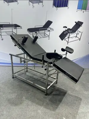 Gynecological Delivery Bed (Extended) | Obstetric | Adjustable Backrest | Stirrups | Coated Steel | OB-GYN Grade