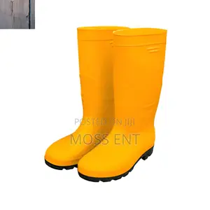 Yellow Rain Boots 42 With Steel Cap - Ssh092sb.42 | Steel Toe SB | PVC 40cm Height | Oil Acid Alkali Resistant | Anti-Slip | EN ISO 20345