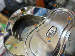 Bedside Pan- Stainless | Lightweight | Splash Guard | Easy-Clean | Portable | Hospital & Home Patient Care