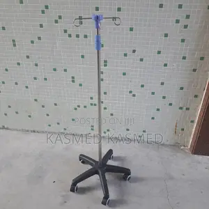 Drip Stand | Stainless Steel | Height-Adjustable | 4-Hook | Locking Castors | Hospital & Clinic