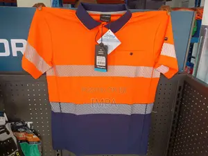 Kinggee Short Sleeves Cool Breathable Polo Shirt (Ora/Navy) | KingGee/Iona | Breathable Polyester | Two-Tone | Ribbed Fabric | Workwear Grade