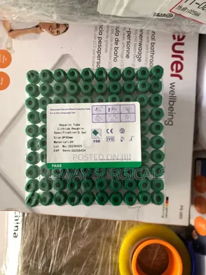 Heparin Tube | Vacuum-Sealed | Anticoagulant/Clot Activator | Sterile | Lab Blood Collection