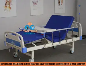 Hospital Bed (Two Crank Complete) | 2-Crank | Head & Leg Adjustment | Epoxy Frame | Locking Castors | Complete Set