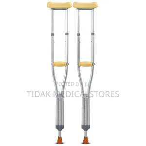 Crutches (Underarm) | Adjustable Height | Padded Cuff/Underarm | Non-Slip Tip | Lightweight Aluminum