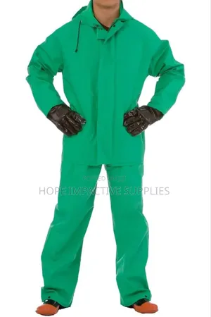 Chemicals Protective Suit/Coveralls With Hoodie[Top And Down] | PVC/Tyvek | Chemical & Acid Splash Proof | Full-Zip | Elastic Cuffs | EN 14605 / EN 374