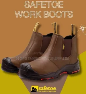 Safety Safetoe Mining Boot, Quality Waterproof Leather, Coffee Brown | Safetoe/Portwest | S3 Steel Toe + Midsole | Waterproof | Odour-Resistant | EN ISO 20345