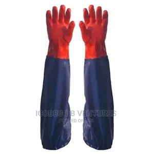 Flocking Lined Heavy-duty Shoulder Length PVC Gloves 70cm | PVC | 70cm/26" Shoulder-Length | Chemical-Resistant | Interlock Liner | EN 374 Certified