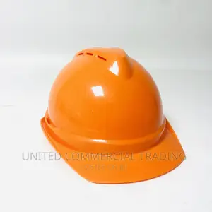 Safety Helmet (Orange) | PE Shell with Vents | 8-Point Ratchet Suspension | Chin Strap | 330g | EN 397 Certified