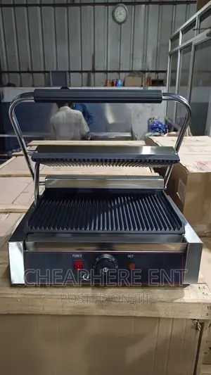 Shawarma Press/Contact Grill | Double-Sided Heating Plates | Non-Stick | Adjustable Temp | Panini & Shawarma Grade