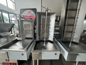 3 Burner Gas Shawarma Machine | LPG Gas / Electric | Vertical Broiler | Adjustable Heat | Stainless Steel | All Burner Sizes