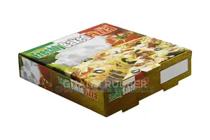 Pizza Boxes 10" Freshly-Baked Design (100pcs) | Thick Cardboard | Grease-Resistant | Premium Print Design | Food-Safe | 50–100 Pack