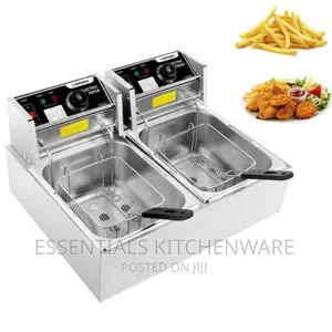 Commercial Double Deep Fryer 12l | Stainless Steel | Dual / Single Tank | Adjustable Thermostat | Basket Included | Commercial Grade