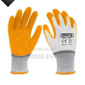 Latex Gloves Xl # Hgvl06 | Embossed Latex Coating | Polyester Liner | Oil & Water Resistant | All Sizes | EN 388