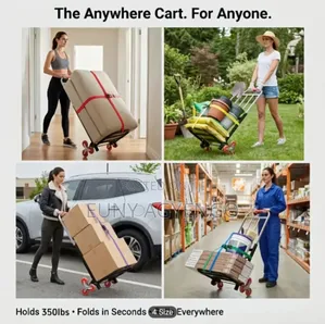 Foldable Utility Cart – Industrial Trolley, Hand Pallet Truck & Warehouse Material Handler