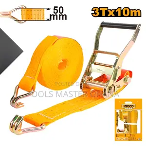 Ratchet Straps - Hrsp3101 | 3-5 Ton Capacity | 10m × 50mm | Double J-Hooks | Ratchet Handle | EN 12195-2 Certified