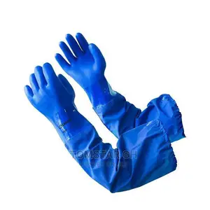 Elbow Length PVC Rubber Gloves | PVC | 70cm/26" Shoulder-Length | Chemical-Resistant | Interlock Liner | EN 374 Certified