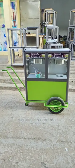 Double Popcorn Machines on Wheels | Gas / Electric | Non-Stick Bowl | Auto Stirring | Glass Display | Single & Double | Commercial Grade