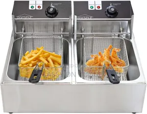 Deep Fryer- Double Size | Stainless Steel | Dual / Single Tank | Adjustable Thermostat | Basket Included | Commercial Grade