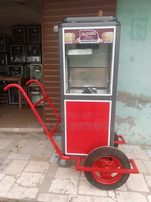 Popcorn Machine on Wheels | Gas / Electric | Non-Stick Bowl | Auto Stirring | Glass Display | Single & Double | Commercial Grade