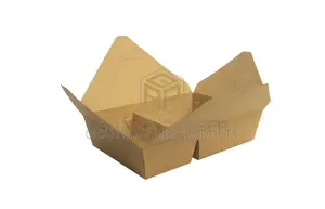 Kraft Food Pail 2-Section 1400ml (200pcs) | All-Natural Kraft Paper | Eco-Friendly | Leak-Resistant | Takeout Grade | 150–200 Pack