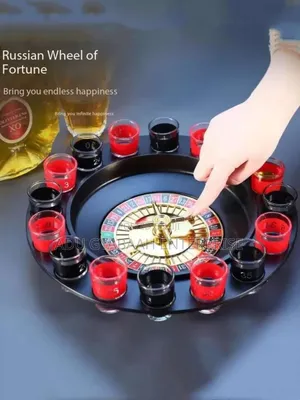 Roulette Lucky Shot Drinking Game | Russian Roulette Style | 6-Glass Set | Spinning Board | Fun Bar Game | Party Grade
