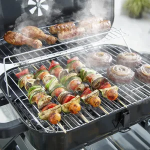 Tower T978539 Compact Charcoal Grill With Collapsible Legs | Heavy-Duty | High-Temp Grid | Charcoal / Gas / Hybrid | Portable or Standing | Commercial Grade