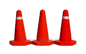 Sintex Road Traffic Cone | PVC | 70cm Height | 34.5×34.5cm Base | 10+15cm Reflective Collars | EN 13422