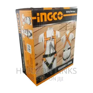 Ingco Safety Harness HSH501502 | 3-D-Ring | EN 361 Certified | 50mm Polyester Webbing | Adjustable Thigh & Waist | 1.5m Rope