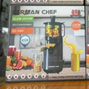 00553 - German Chef Slow Juicer Large Capacity Gc 338c | Cold-Press Masticating | High Juice Yield | Nutrient Retention | 2-in-1 Citrus Press Option