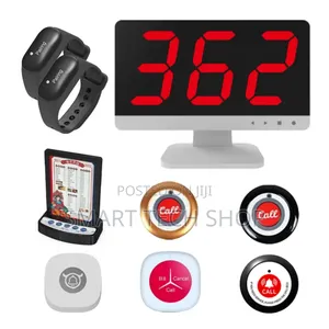 Restaurant Wireless Waiter Call System | Wireless | Watch + Button Set | 10-Button Package | Restaurant & Bar Table Service Grade