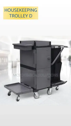 Single Housekeeping Trolley | Heavy-Duty | Multi-Shelf | Hotel / Restaurant Grade | Mop Bucket Base | Commercial Use
