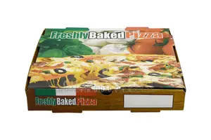 Pizza Boxes 12" Freshly-Baked Design (100pcs) | Thick Cardboard | Grease-Resistant | Premium Print Design | Food-Safe | 50–100 Pack