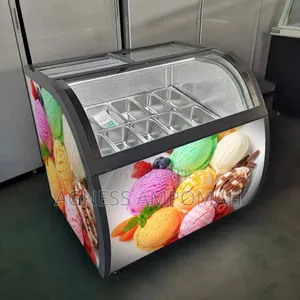 Ice Cream Display Fridge | Glass Display | 6–14 Pans | Compressor Cooling | LED Interior | Restaurant & Cafe Grade