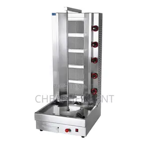 Shawarma Machine _ 5-Burner_ Commercial | LPG Gas / Electric | Vertical Broiler | Adjustable Heat | Stainless Steel | All Burner Sizes