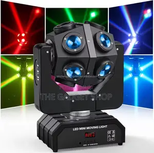 Moving Head Stage Light With Lazer | RGBW 4-in-1 LEDs | Pan & Tilt Motors | DMX512 | Sound-Activated | Gobo & Prism Effects | Stage Grade