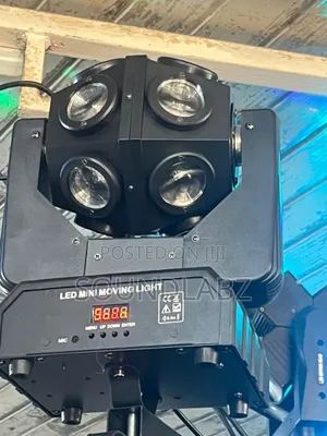 Led Mini Moving Light | RGBW 4-in-1 LEDs | Pan & Tilt Motors | DMX512 | Sound-Activated | Gobo & Prism Effects | Stage Grade