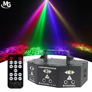 9 Eye Laser Projector Light Strobe Disco Party Light | RGB Laser | DMX512 / Sound-Activated | 3D Animation Effects | Indoor & Outdoor | Stage & Club Grade