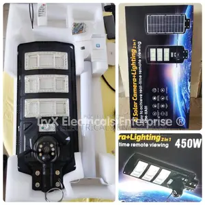 450w Xiangyao Solar Surveillance Street Light 4g + 32gb Sd | IP65 Waterproof | Motion Sensor | Remote Control | All-in-One Design | Lithium Battery | Solar Grade