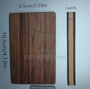 Walnut Wood Business Card Holder - Ic Closure Portable Slim Card