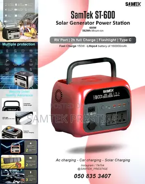 Samtek St- 300w to 600w Power Station | Portable | Pure Sine Wave | Key / Pull / Electric Start | Home & Outdoor Grade | Multi-Fuel Options
