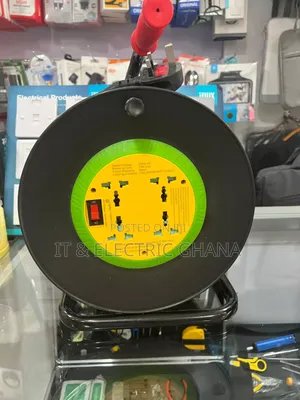 50m Power Cable Reel – 3×2.5mm, 4 Sockets, High Quality, Industrial Grade