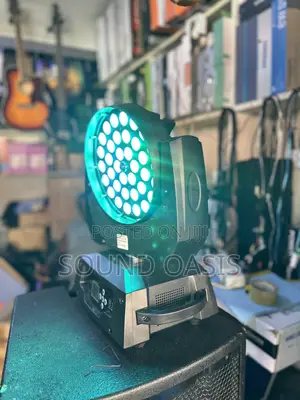 Led Moving Head Wash Zoom Stage | RGBW 4-in-1 LEDs | Pan & Tilt Motors | DMX512 | Sound-Activated | Gobo & Prism Effects | Stage Grade