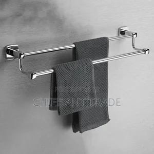 Towel Rail Silver 400a-2 T-R 90cm | Anti-Rust Stainless Steel / Chrome | Complete Sets Available | Modern & Classic Designs