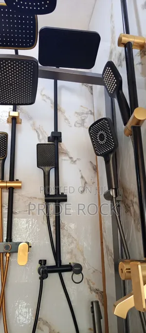 Shower Pole, Black Three in One