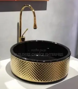Gold And Black Countertops Basin | Quality Grade | Durable Construction | Residential & Commercial | All Accessories Available