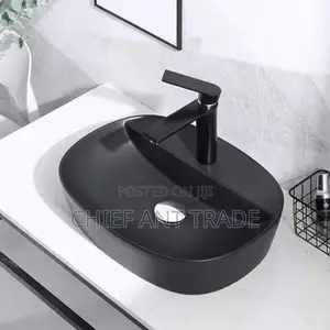 Pedicure Basin / Counter Top Sink. Black AJ-071 | Ceramic / Marble / Stone Resin | Wall-Hung & Floor-Standing | With Mirror & Cabinet Options Available