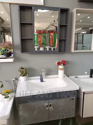 Cabinet Basin With Mirror. Dark Ash | Ceramic / Marble / Stone Resin | Wall-Hung & Floor-Standing | With Mirror & Cabinet Options Available